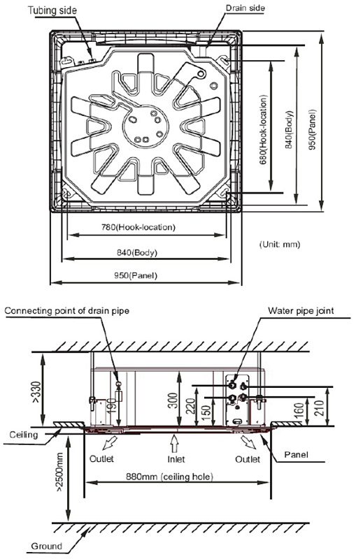 Фанкойл кассетный General Climate 4T GCKA-1500Fi (10.60, с модулем NIM)