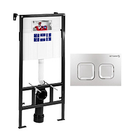 Инсталляция BETTOSERB SAVA FIX SLIM, клавиша смыва SMART, белый глянец, SET40006470